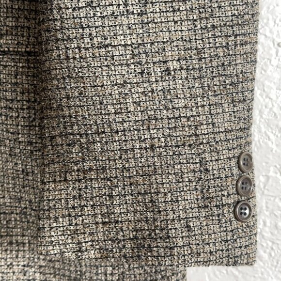 Vestimenta(Giorgio Armani) Textured Taupe Check Wool Blend Blazer Men's Size 42R - Picture 6 of 12